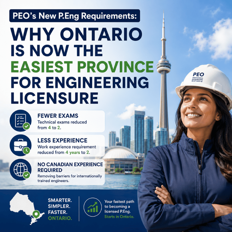 PEO’s New 2026 P.Eng Requirements: Why Ontario Is Now the Easiest Province for Engineering Licensure
